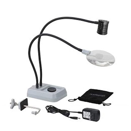 Prolite Electronix FTL130 LED Fly Tie Light with Magnifier, Black, Gray