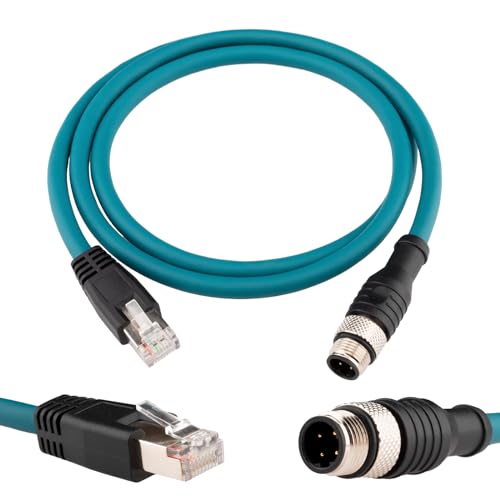Câble industriel M12 4 broches vers RJ45 Cat6 blindé anti-interférence de 10 Gbit/s