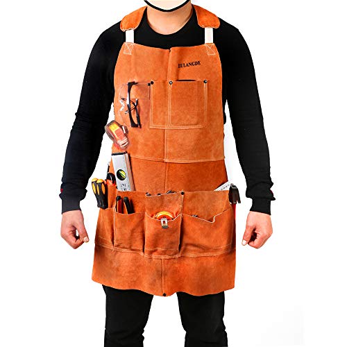 Exclusive Discount 60% Price EULANGDE Premium Leather Apron Heavy Duty Work Apron Woodworking Apron Work Shop Apron Welding Apron Adjustable S to XXXL (27" Width x 30" Length(Multiple pockets), Brown-30inch) Exclusive Discount 60% Price EULANGDE Premium Leather Apron Heavy Duty Work Apron Woodworking Apron Work Shop Apron Welding Apron Adjustable S to XXXL (27" Width x 30" Length(Multiple pockets), Brown-30inch)