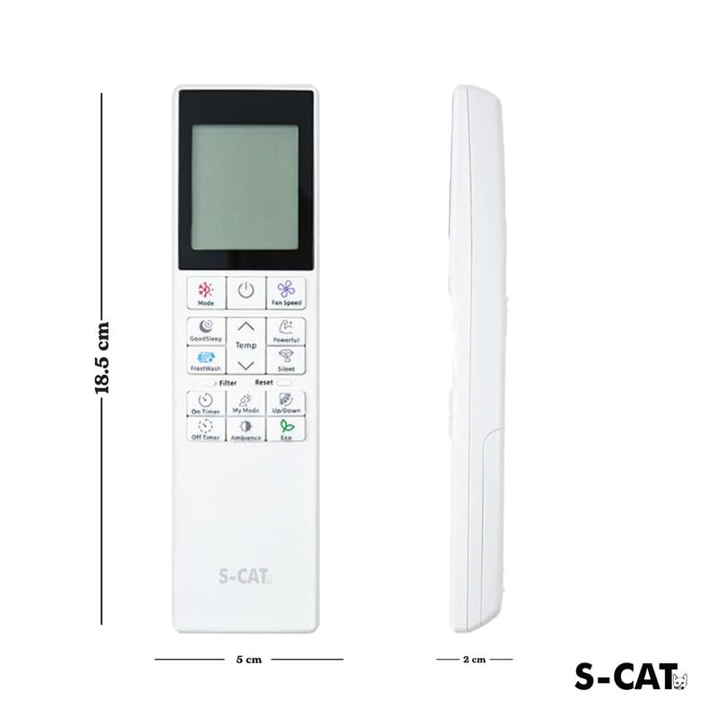Image of S-CAT Compatible with Hitachi AC Remote Control Original Model 272 (No Backlight) Suitable for 1 /1.5 /2 Ton Split /Window AC (Match Old Remote Exactly, for Any Issues Contact Customer Care)