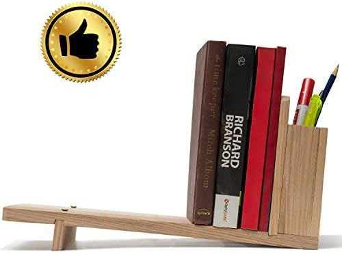 Handmade Wood Bookends, Book Ends Rack, Non - Skid, Book Stand, Small Rustic Slanted Organizer Shelf, Natural Wooden Book Organizer, bookend