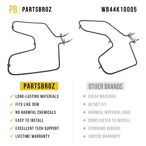 Wb44K10005 Bake Element Oven Range Broil Replacement Heating Wb44K10001 Ch44K10005 Ps249238 Ge Hotpoint Kenmore Rb787Wh1Ww Jbs07H2Ww C2S985Set8Ss Jb256Dm2Ww Jbp22Bk4Wh Jbs160Dm3Ww Abs300J1Ww #TOP4