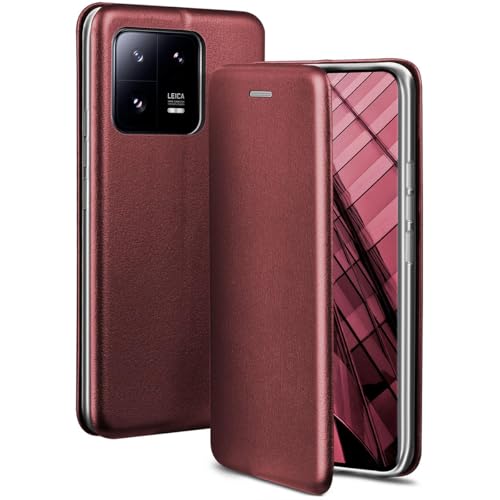 Étui en cuir synthétique fin bordeaux haut de gamme pour Xiaomi 13 Pro