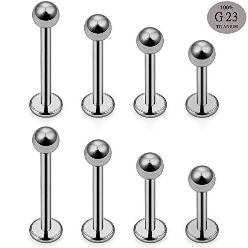 SCERRING 2-8PCS 16g G23 Titanium Labret Monroe Lip Tragus Cartilage Earring Ring Stud Piercing Jewelry 6mm 8mm 10mm 12mm2