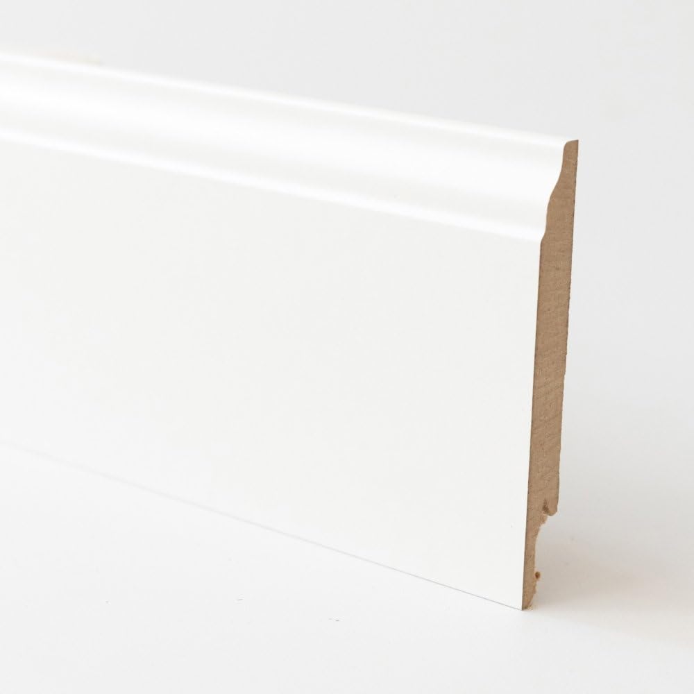 5PZ BATTISCOPA IN MDF BAROCCO BIANCO MM.14X120X2400 NextradeItalia Mod.FERX.FFHP