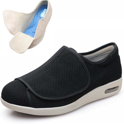 Zapatos Ligeros para Diabéticos para Personas Mayores, Zapatillas con Cierre Ajustable, Calzado para Pies Hinchados, Zapatillas Transpirables para Alivio y Cuidado de los Pies