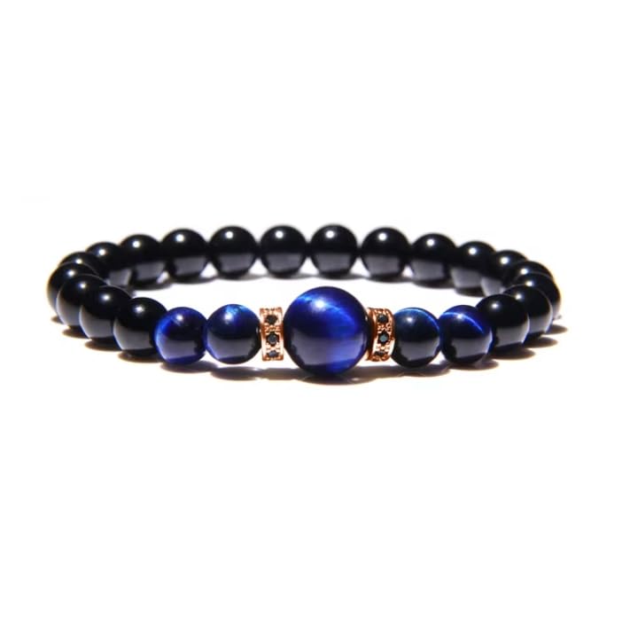 Bracelet en pierre des yeux de tiger multicolore durable et ajustable pour le poignet des femmes