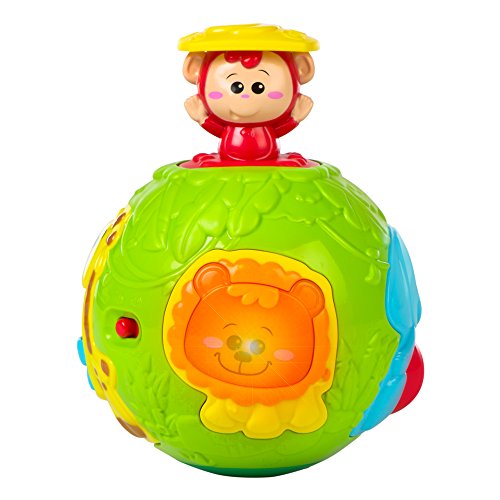 winfun 44527 Boule d'animaux avec lumière et Son Multicolore