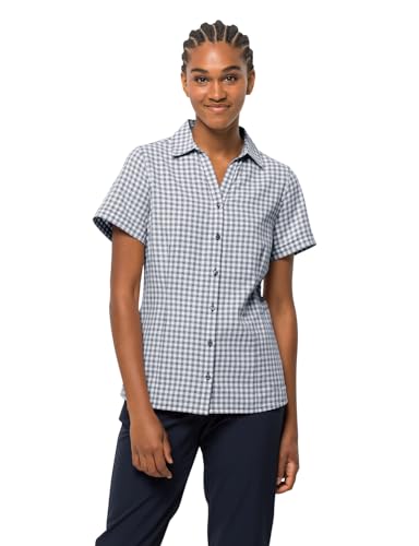Jack Wolfskin Damen Kepler W Shirt Shortsleeve, Night Blue Checks, S EU