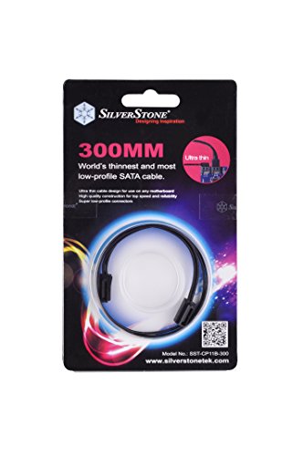 SilverStone SST-CP11-300 - SATA III 6 Gbps Kabel, ultra-dünn, um 90° abgewinkelte Anschlüsse, 30 cm, schwarz