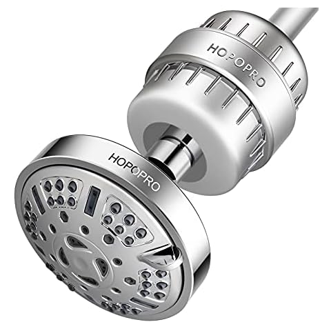 HOPOPRO NBC News Recommended Brand 9 Modes Shower Head and 18 Stages Shower Filter Combo, High Pressure Filtered Showerhead High Output Shower Head Combo Purifying Water Healthy Life Cover