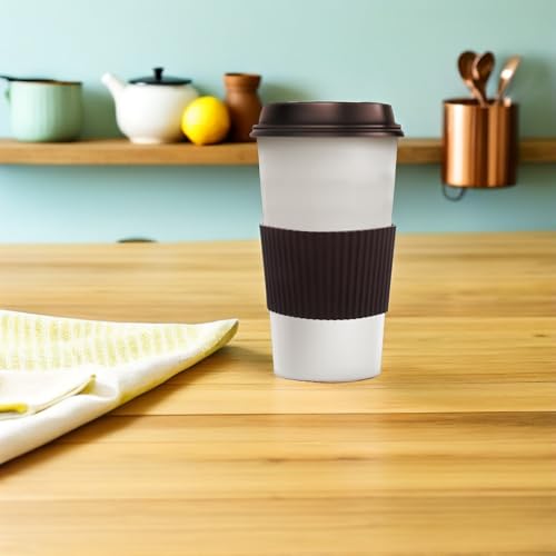 Fundas de silicona reutilizables aislantes para botellas y tazas de café 8