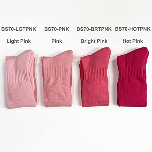 COUVER Baseball Softball Socks for Toddler Kids Knee High Cotton Mult-Sports Socks, Bright Pink, Small, 1 Pair3