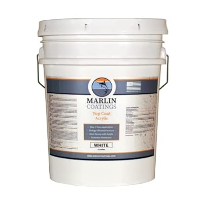 Acrylic Roof Coating – RV Roof Coating - Premium Elastomeric Waterproof Sealant - Designed for Your RV, Camper, Trailer, Commercial Building…(White, 5 Gallon)