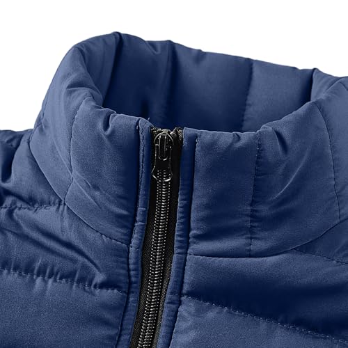Men's Lightweight Insulated Puffer Vest Outerwear, Solid Zipper Warm Winter Sleeveless Jacket for Golf Running3