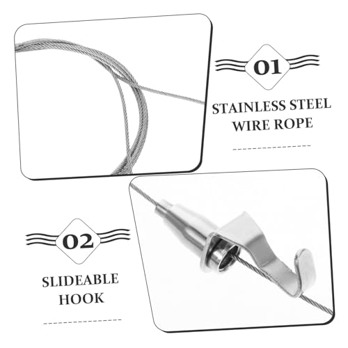 Image of 2sets Sturdy Picture Hanging Wire Ropes Wire Kit Easy to Install for Decor