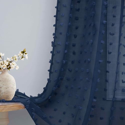 Navy Blue Curtains 90 Inches Long for Living Room Bedroom