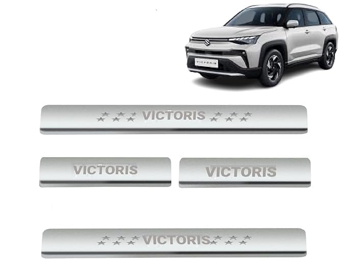 Image of Door Sill /Foot Step Stainless Steel Plates with Maruti Suzuki Victoris (Set of 4 Pcs)