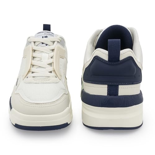 Image of Red Tape Men's Sneakers White Blue Pu Mesh TPU Round Toe Lace-Up