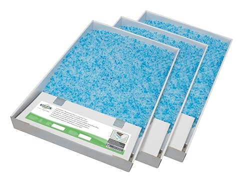 PetSafe Bandeja de Arena de Cristal Azul de Repuesto ScoopFree - Arenero con Control de Olores, Sin Polvo, Protección contra Fugas - Pack de 3