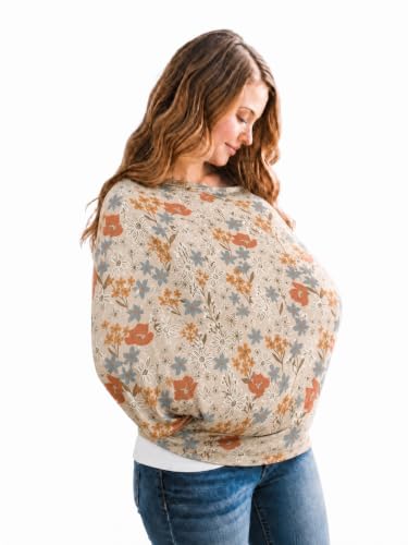 Image of Copper Pearl Nursing Cover for Breastfeeding – Multi-Use Baby Car Seat Cover, Stroller Cover & Breast Feeding Cover Up for Women, Stretchy Breathable High Quality Cover for Boy or Girl, Eden