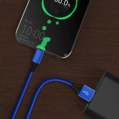 Image of ZAPPIX [Type C]-[3A]-[1.4 meter]-[Blue Colour]-[100% Copper] Braided & Fast Charging USB Cable for All USB C Devices, Seamless Data Transmission.