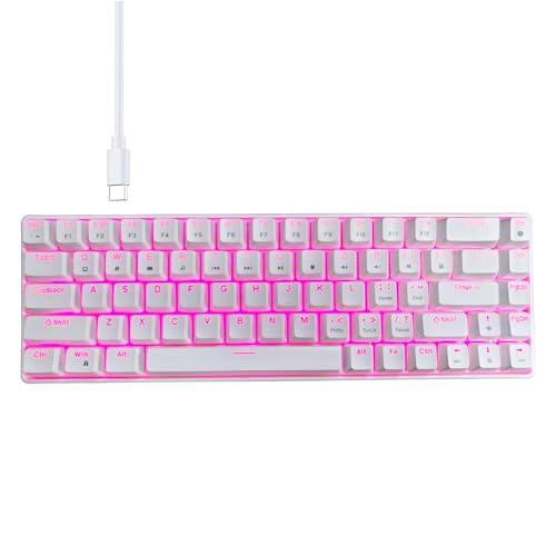 KACCDE 68キー メカニカルキーボード ダブルショット ホットスワップ可能 クリッキースイッチ バックライトオプション付き USB C データケーブル