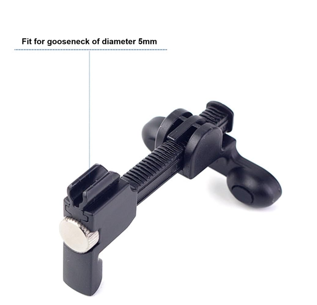 Instrument Microphone Mount Clip Clamp Holders for Violin Pickup, Mandolin, Viola, Banjo, High-strength Plastic hardware, Black, 1 Pack