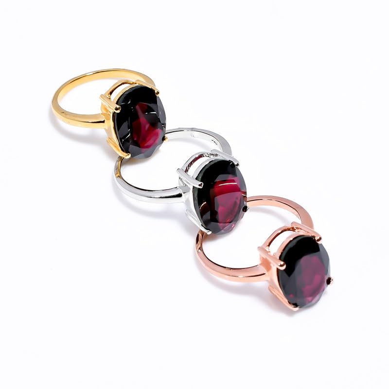 Bague grenat pierre de naissance en argent et or jaune cadeau idéal