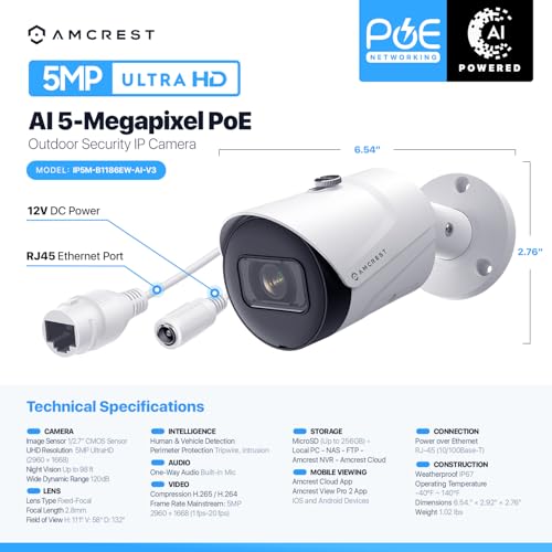 Amcrest UltraHD 5MP Bullet IP Camera