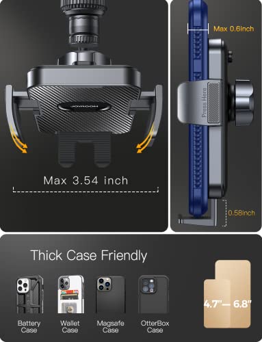 Joyroom Car Vent Phone Mount, [ Enjoy Comfort A/C Air ] Never Blocking Vent Clip, Cell Phone Holder For Car Vent, Ultra Stable Car Cell Phone Holder For Iphone 14 13 Samsung Galaxy All Phones #TOP3