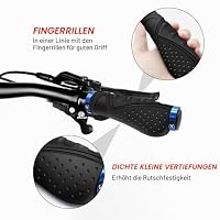 REETEE Fahrradgriffe Rutschfester Lenkergriffe Fahrrad Ergonomisch MTB Griffe, Zwei Seiten Lock-On Design Fahrrad Lenker Griffe für 22,2 mm Fahrrad, Mountainbike, Rennrad Lenker Griffe (Schwarz Blau) – Ansicht 4