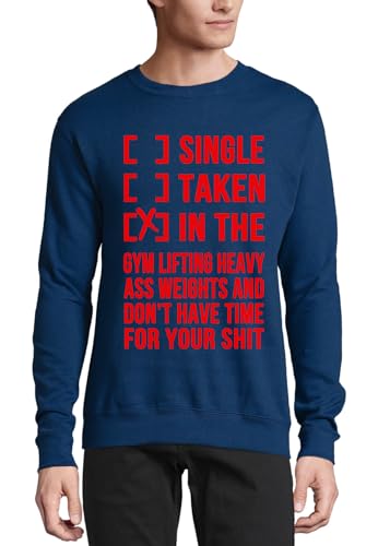 Pull en coton Taken in The Gym sweat sport humour marine