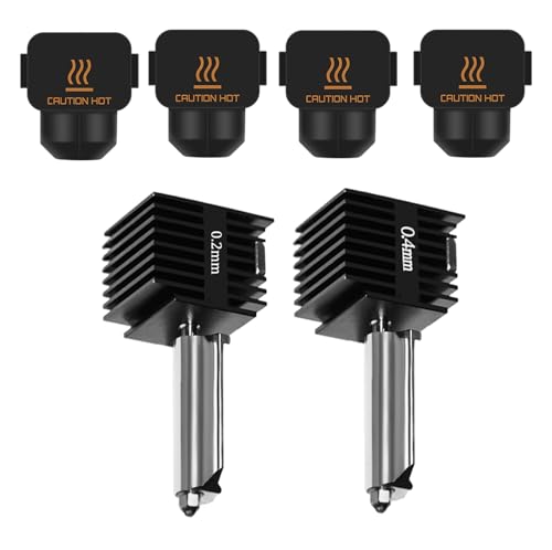 Sahvaim 2PCS Hardened steel Hotend Kit 0.2MM 0.4MM for Bambu Lab A1/A1 Mini, 3D Printer Parts Replacement Print Head for Bambu Lab A1/A1 Mini 3D Printer -  0.2/0.4mm A1 Mini hotend