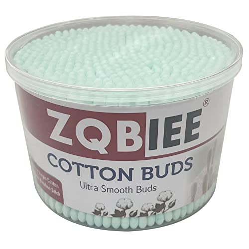 ZQBIEE® 500pcs Double Head Cotton Swabs Nose Ears Cleaning Health Care Tools Disposable Cotton Bamboo Sticks Soft Beauty Makeup Cotton Buds (Pack of 1)