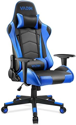 BlueOcean Furniture – Sedia ergonomica per videogiochi, da ufficio, per PC, regolabile in altezza, reclinabile, con poggiatesta e cuscino lombare
