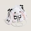 Lolita Umhängetasche mit Perlenkette, Plüsch, Kaninchen, niedliche Puppe, Geldbörse für Teenager und Erwachsene, Weihnachts- und Geburtstagsgeschenk, Schwarz , 1 Pack #3