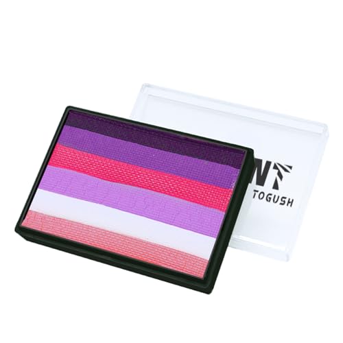 T TOGUSH Rainbow Split Cake Face Paint 30g, Water Based Eyeliner Makeup Split Cake, Quick Drying Hypoallergenic Easy Wash Off Non-Toxic, Suitable for Halloween, Festival Party Makeup