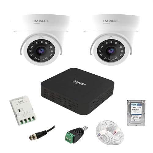 Image of IMPACT BY HONEYWELL 2 MP Wired CCTV KIT with 4 Channel DVR I 2 Dome Cameras I 1 TB Hard Disk & Accessories I Made in India I White (I-MKIT4CH-4 K)
