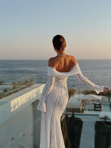 Autumn Elegant Off Shoulder Lace Maxi Dress White Women Long Sleeve Evening Party Dresses for Date Nights3