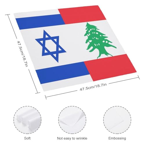 Servilletas de mesa de tela para bodas y fiestas con banderas de Israel y Líbano 3