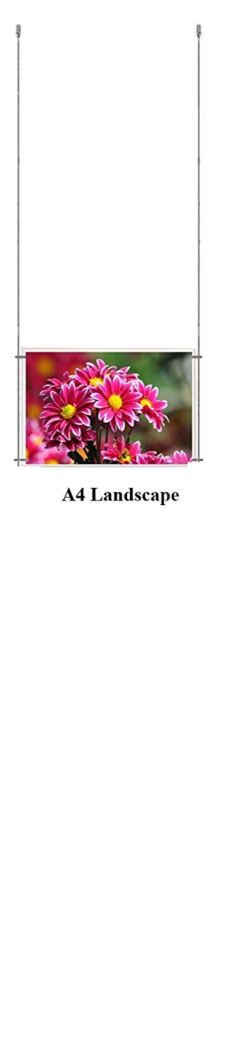 A4 Lanscape Wire Cable Display Acrylic Poster Holder Retail Shop Window Signs Display Panels (1)