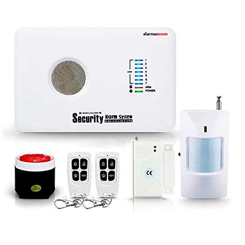 Alarma AZ018 casa hogar negocio GSM sin cuotas inalámbrica. Voces en castellano.Sin cuotas de conexión. Aviso llamada o SMS. Instrucciones instalación castellano. Facil configuración (Kit)