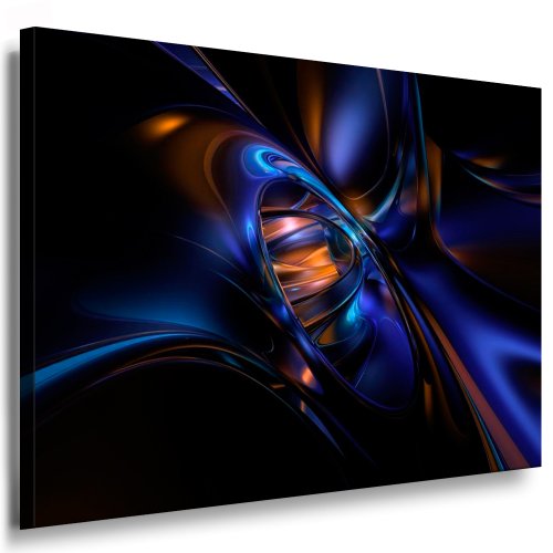 Impression d'art abstraite 3D - 100 x 70 cm - Impression sur toile montée sur châssis - Image murale - Peinture pop art Cover