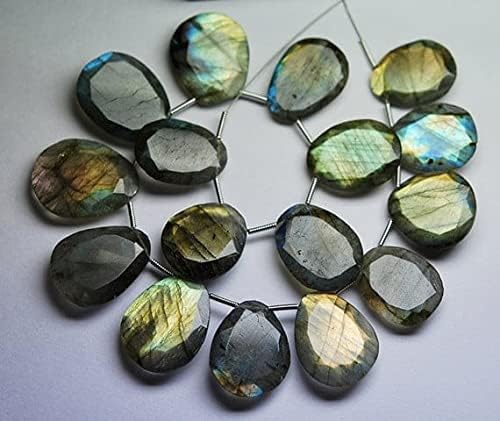 Labradorite briolette bleu flashy 18-22mm : finis les reflets ternes - 3