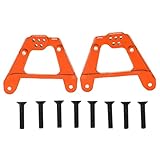 Rear Shock Tower Bracket Mount High Strength Aluminum Alloy Adjustable Shock Absorber Mounting Kit for Axial 1/6 SCX6 RC Car Upgrade Accessories 2Pcs Set with Screws (Orange)