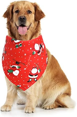 DASHUAIGE 3 Pack Christmas Dog Bandanas, Santa Claus Bandanas Triangle Bibs Dog Christmas Scarf XMas Dog Kerchief Set for Small Medium Large Dog and Cats Pet Costume Accessories (Red+blue+white)