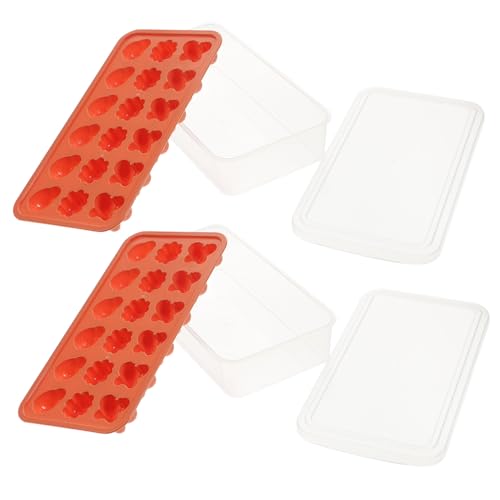 Mobestech 2 piezas Molde Cubitos Hielo Cuadrado de Silicona Resistente y Práctico para DIY Bandeja para Hacer Hielo Gelatina y Diseño Forma de Flor para Hogar Color Color Aleatorio