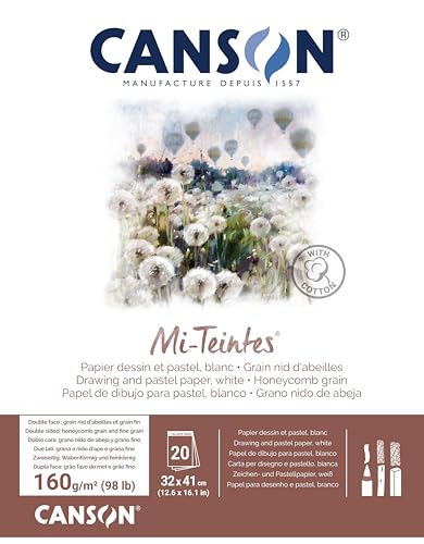 CANSON MI-TEINTES 32X41 160G Weiß, Block 20 Seiten