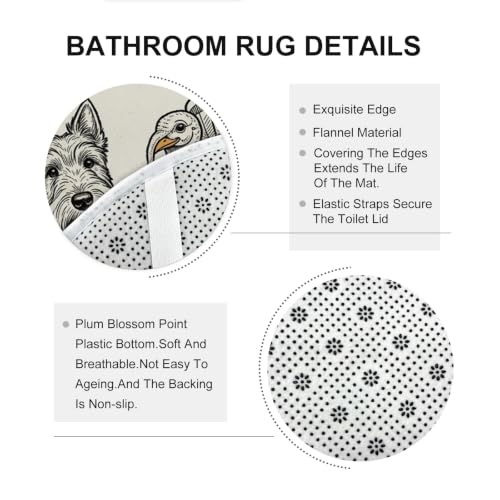 Tapis de couvercle de toilette en forme de U et rideau 183 cm - 6